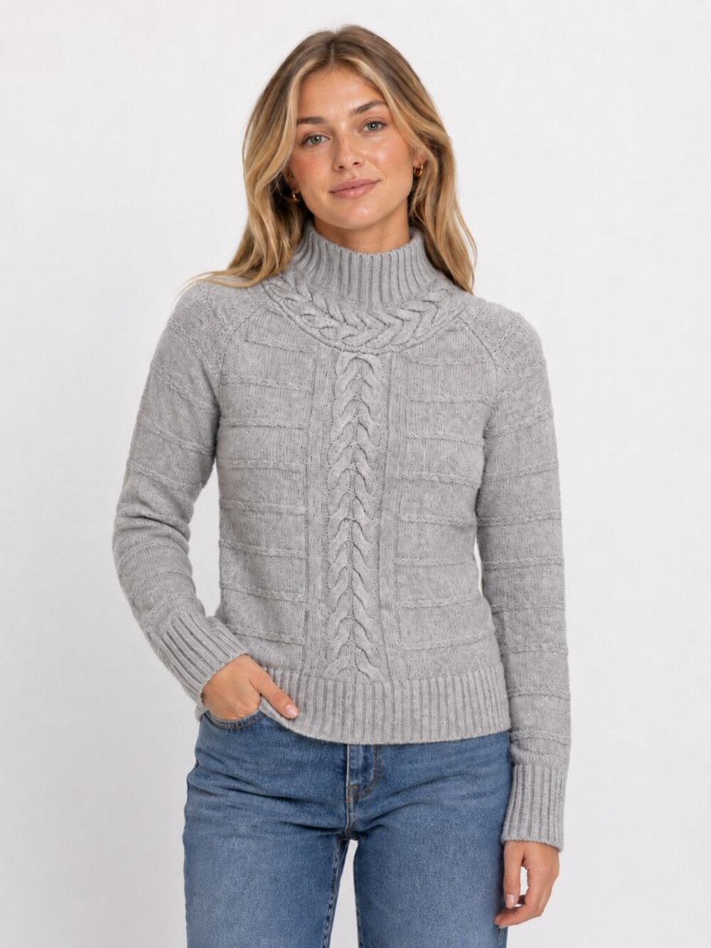 Y2K vintage wool blend sweater - gray - M